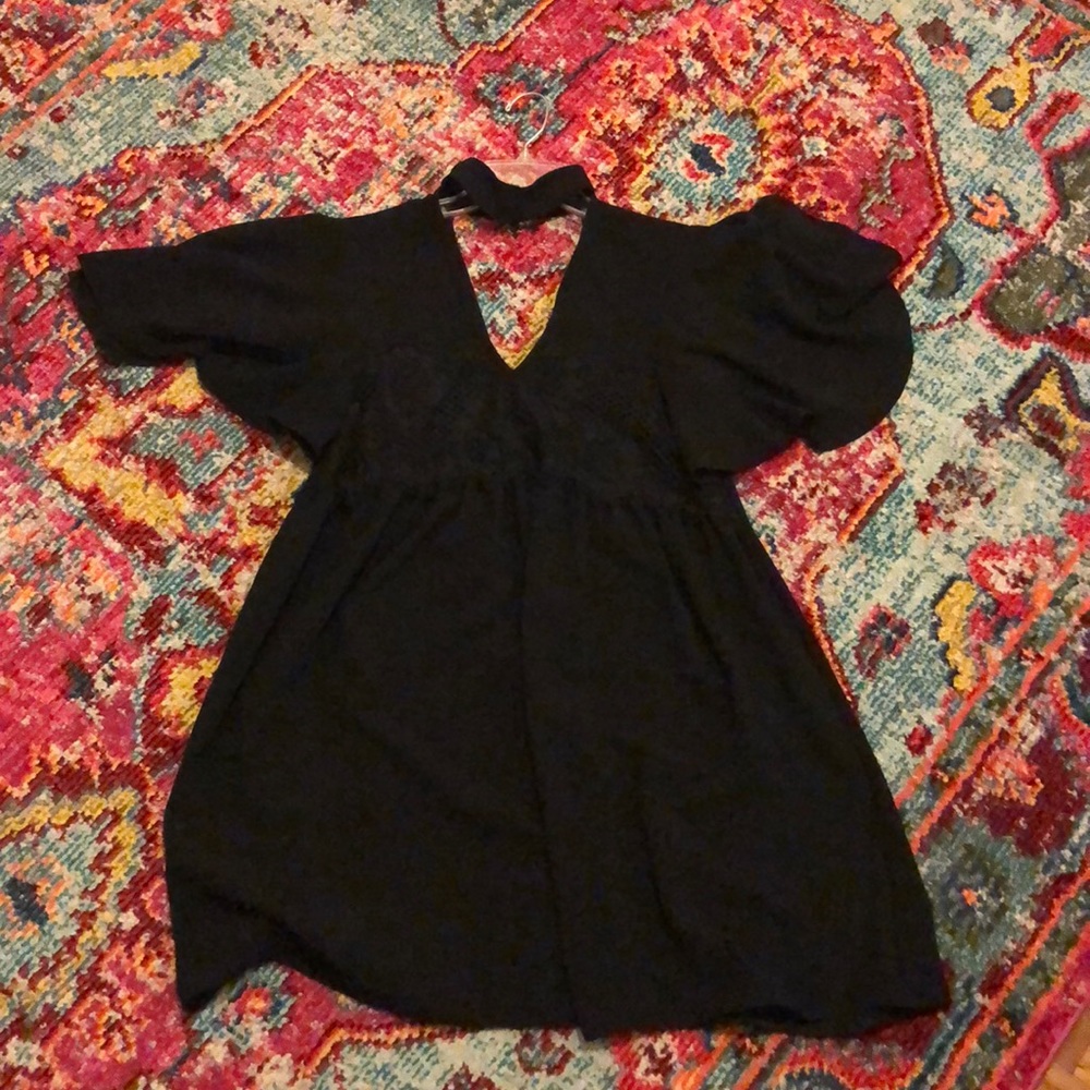 ASOS Black Mini Dress with Keyhole Neck